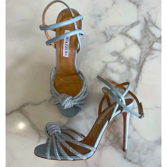 【AQUAZZURA】105 crystal-embellished lace-up suede サンダル Aquazzura | Shoes | Aquazzura Celeste 5 Crystal Embellished
